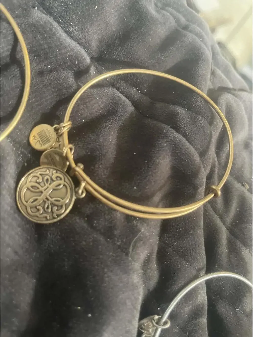 Alex and Ani Gold Tone Charm Bangle Bracelet